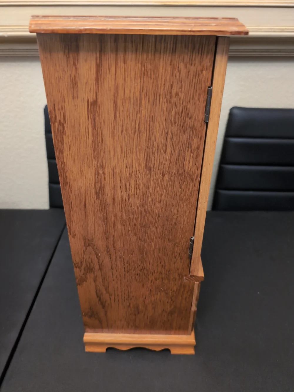 Wood Finish Jewelry Armoire with Glass Doors - Brown
